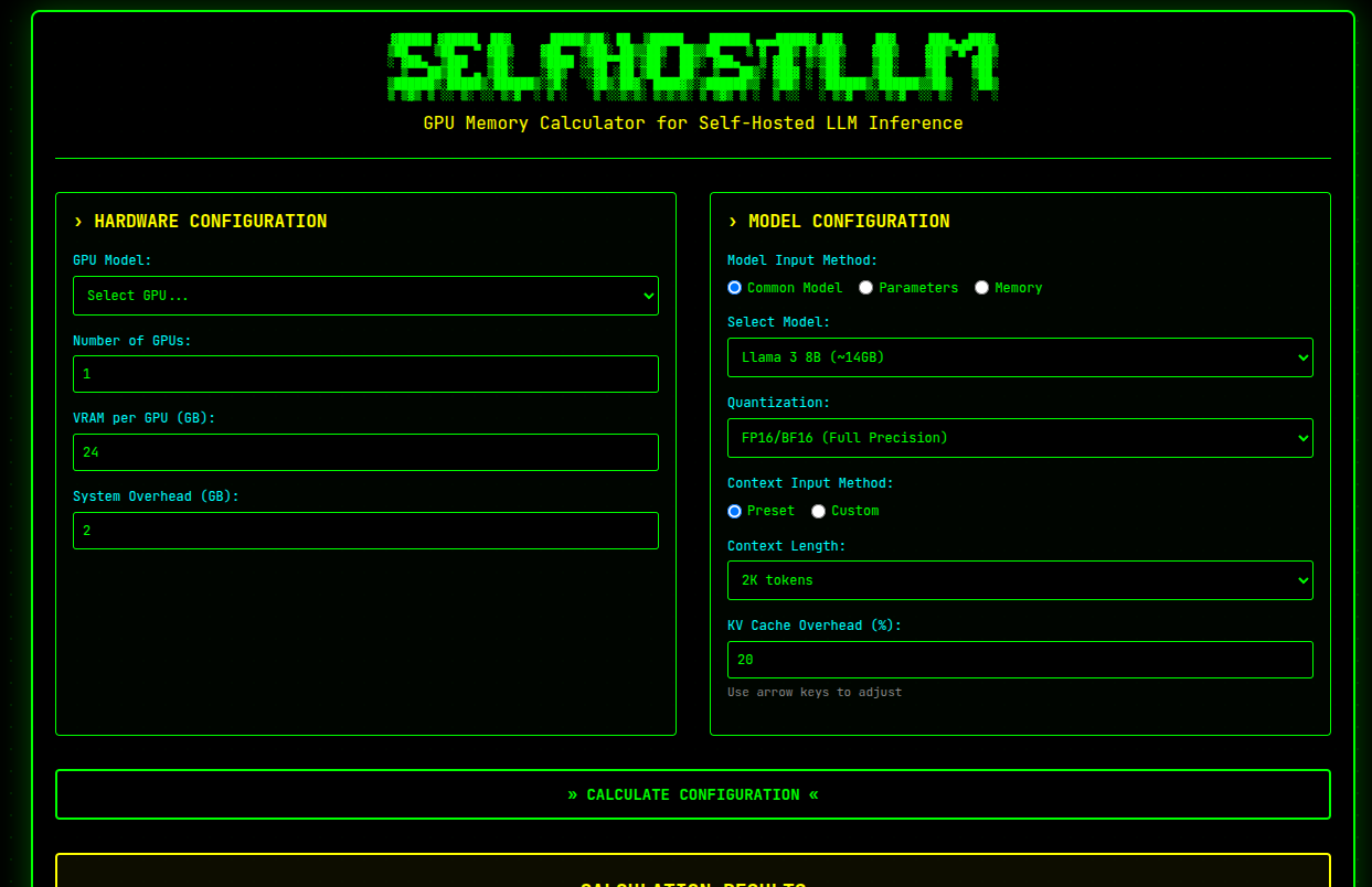 https://selfhostllm.org/