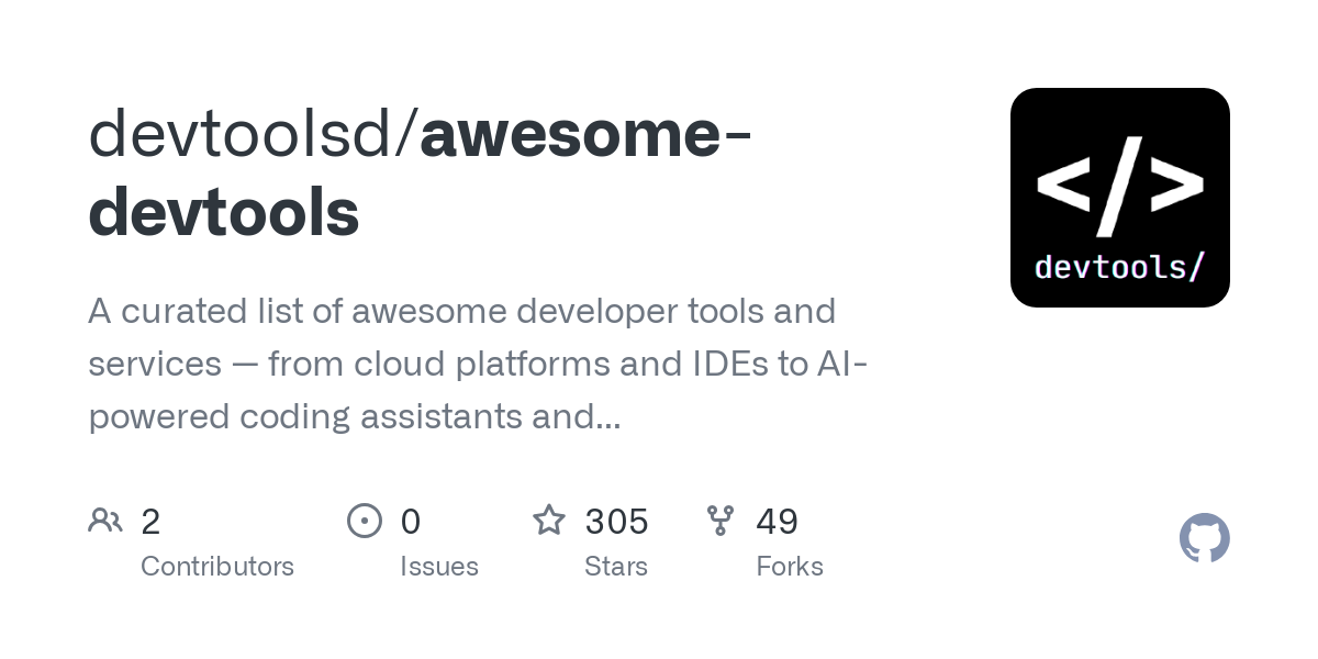 https://github.com/devtoolsd/awesome-devtools