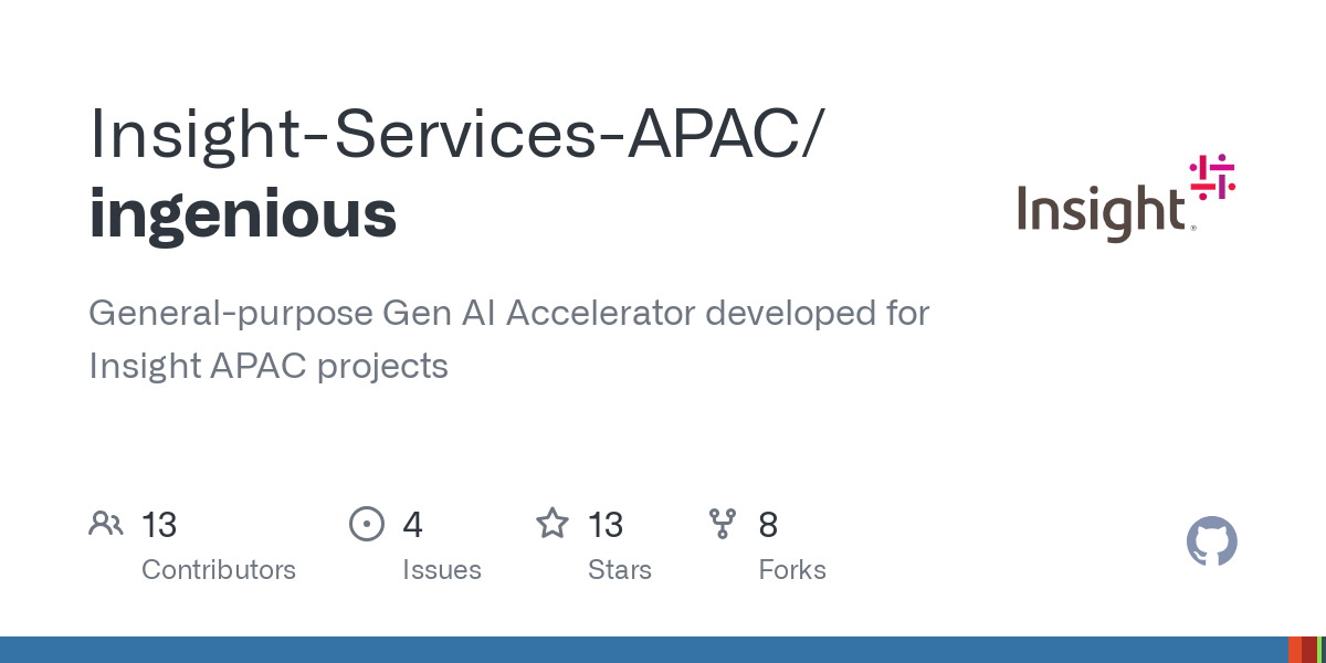 https://github.com/Insight-Services-APAC/ingenious